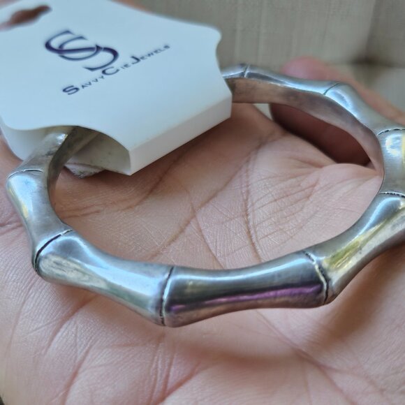 Savvy Cie Jewels Women Bracelet BS925 Silver Tone Wrist band New - Picture 5 of 10